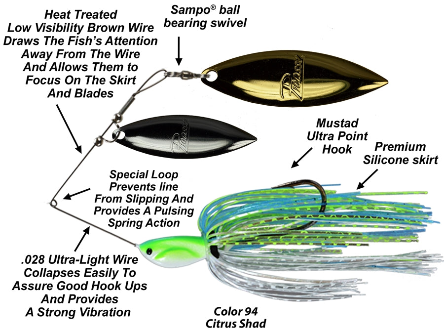 Picasso Lures INVIZ Wire Double Willow Spinnerbait