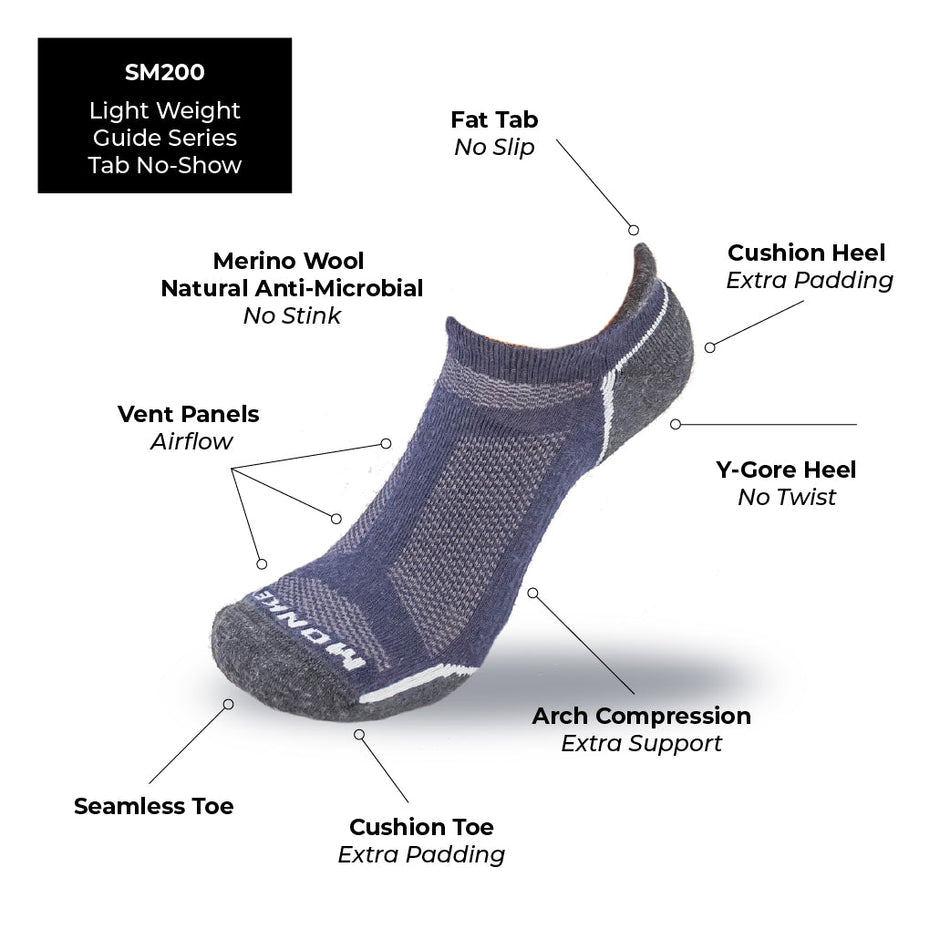 Fish Monkey Lightweight Guide Series No-Show Socks