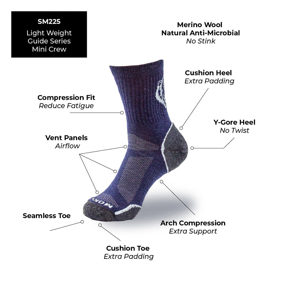 Fish Monkey Lightweight Guide Series Mini Crew Socks