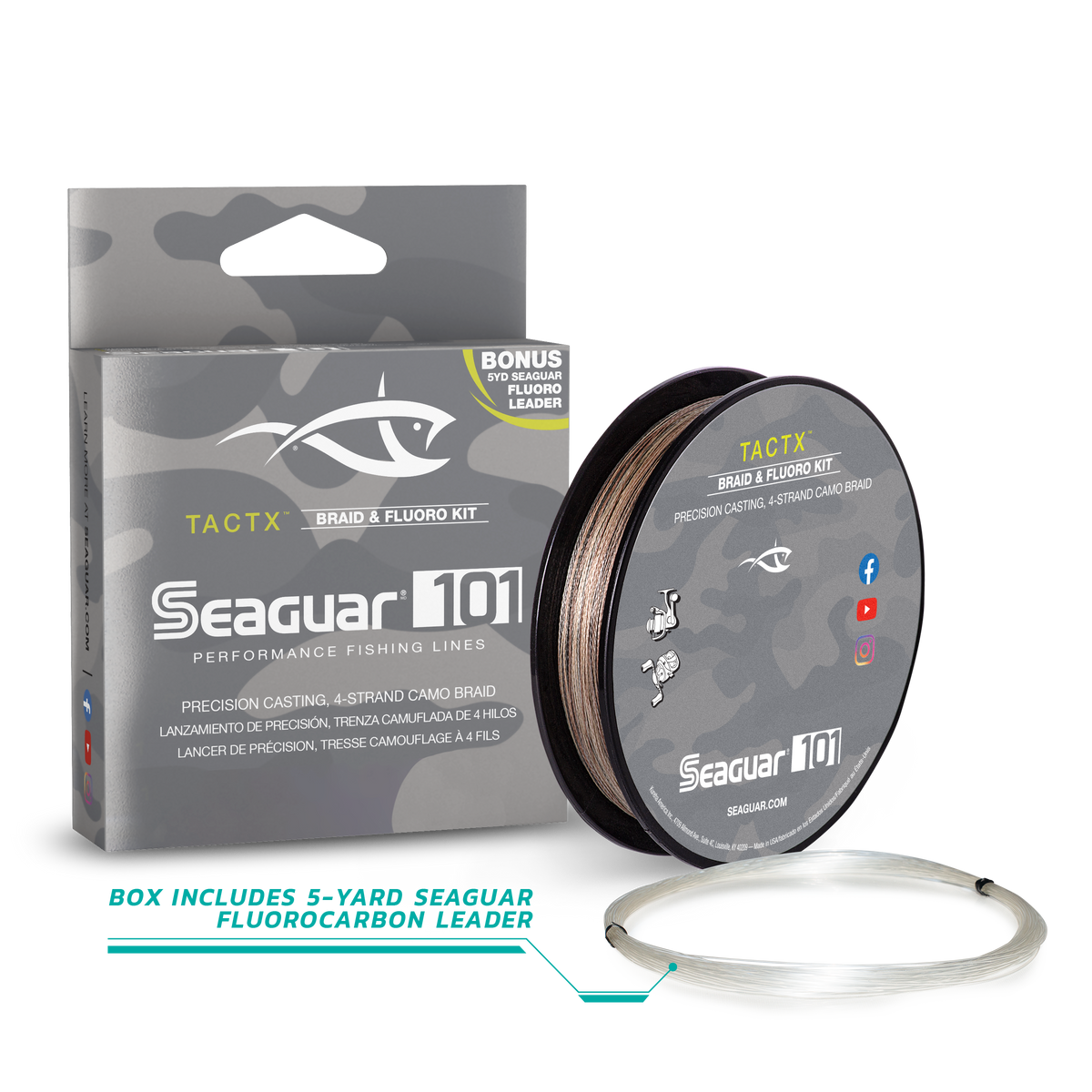 Seaguar TactX Braid with Fluorocarbon Leader - package shot