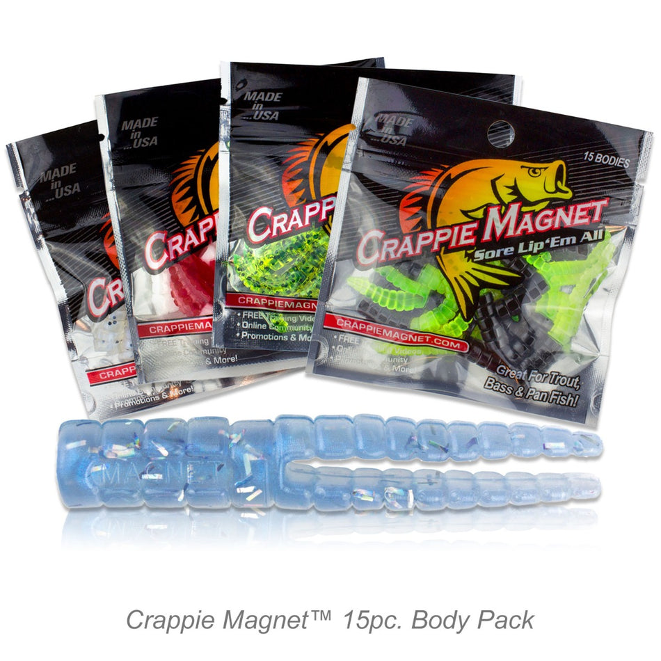 Leland's Lures Crappie Magnet 15-Piece Body Pack