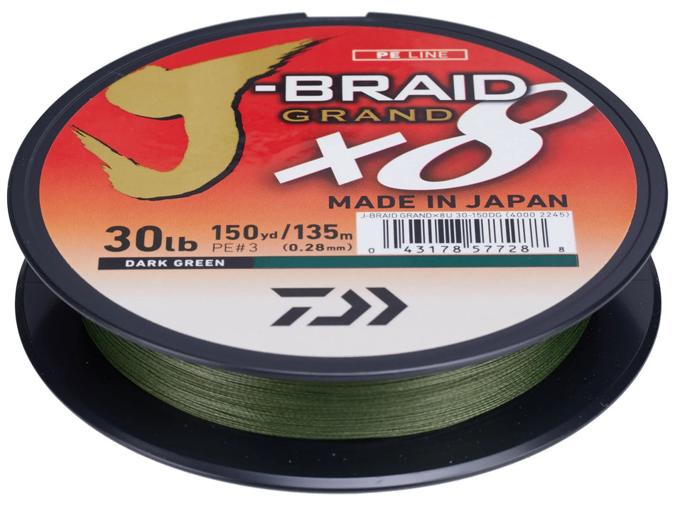 Daiwa J-Braid Grand X8 Dark Green (Free Scissors)